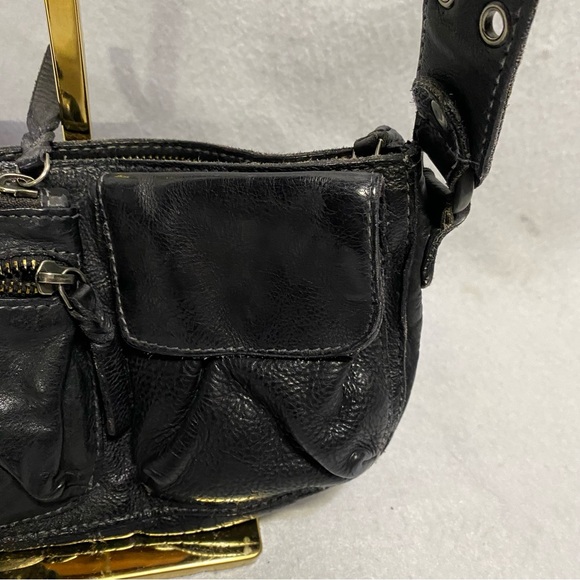Free People Wade Leather Sling Black Crossbody Festival Bag - Picture 4 of 12